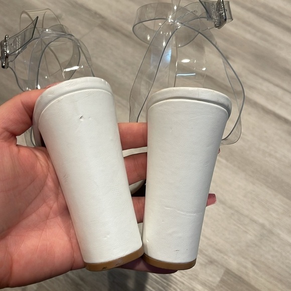 Lulus White Clear See Through Heels Size 9 - Picture 5 of 7